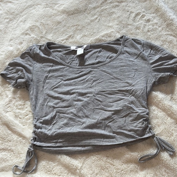 Urban Heritage Grey Crop Top Lace up side Size Small - Picture 1 of 3